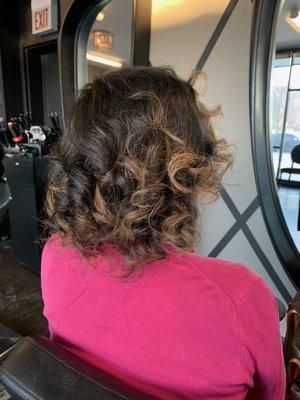 Blow out with soft curls