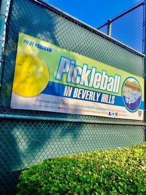 Pickleball! Uses wooden paddles and similar to handball, with two or four players in the court. Only a Pilot program ...