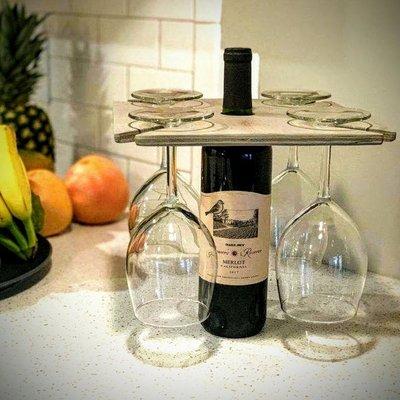 Wooden Wine Glass Holder.