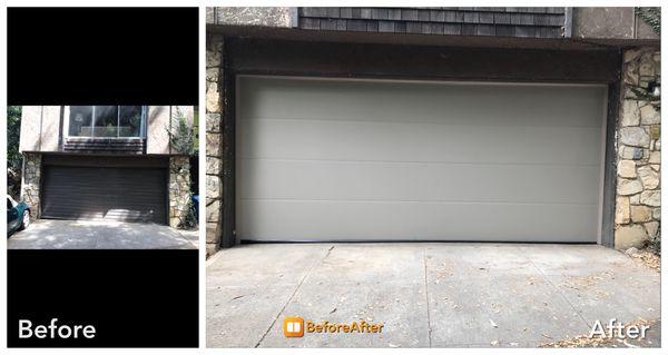 New installation - custom made door before / after By SOL Garage Doors And Gates