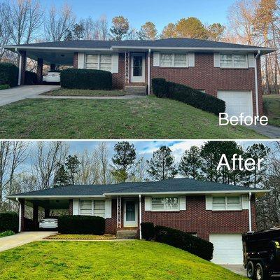 Before & after new roof photo