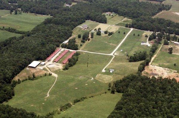 Aerial view of the farm