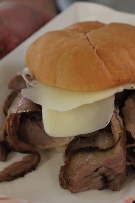 Brisket cut paper thin for this sandwich at Paul's Market