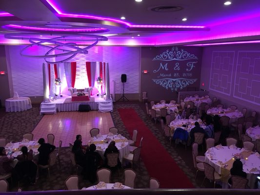 Custom gobo lighting included in platinum wedding package with DJ Dinesty