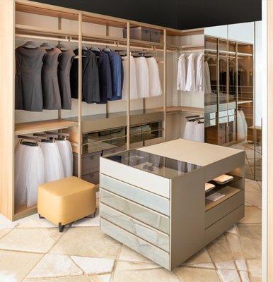 Poliform Senzafine closet system. Photo by Danny Piassick