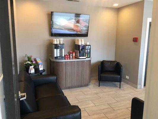 Comfortable waiting room and amenities while you wait