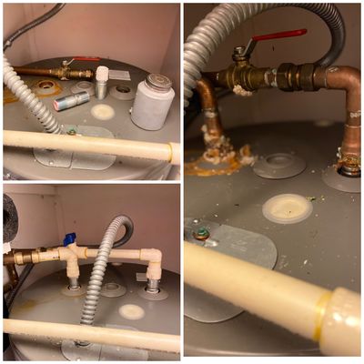 Water heater nipples replacement