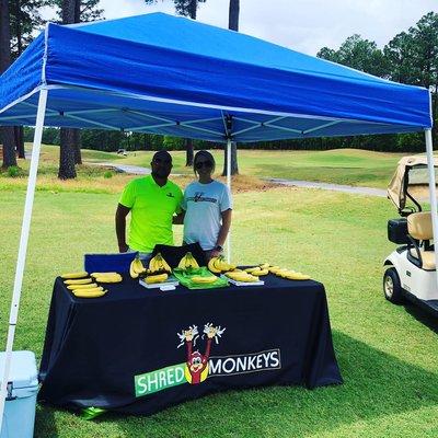 Shred Monkeys golf station at local chamber event! We go bananas