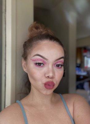 Glam makeup look