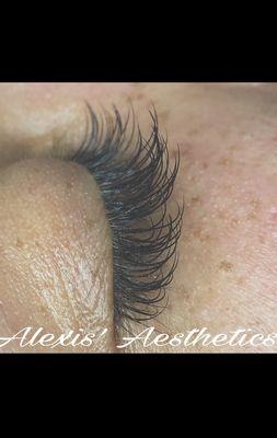 Classic eyelash extensions.