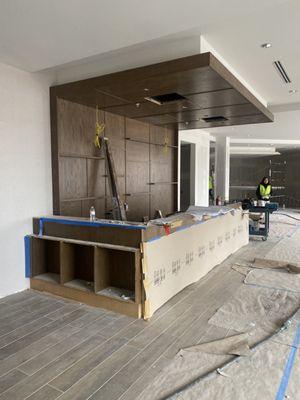 Reception desk installation