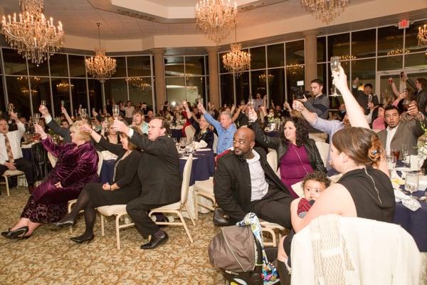 Nate Nelson knew exactly how to get the crowd involved during the toasts!