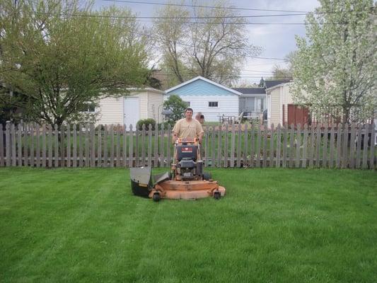 Weekly lawn mowing