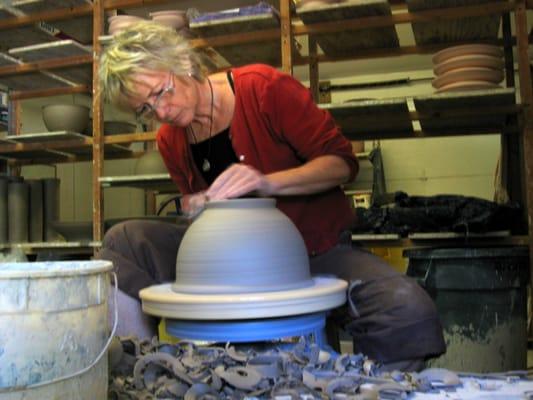 Teresa at work in her Studio.