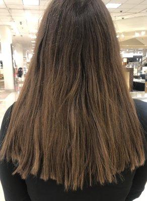 Basic haircut with horrible uneven end!