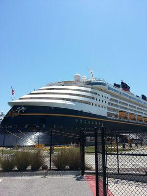 Disney ship at the port.