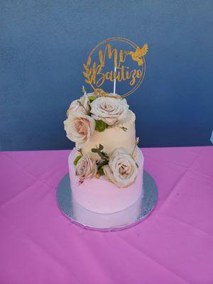 I am now a repeat satisfied customer . I ordered this cake for my god daughters baptism and it was a hit. Delicious and pretty!