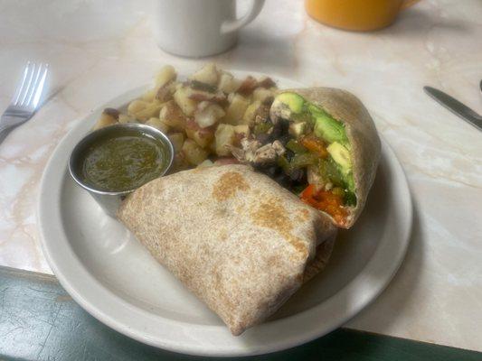 Vegan breakfast burrito