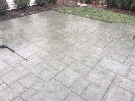 Back yard patio before it was sealed.