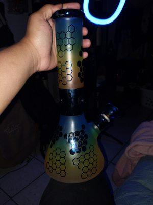 Semi-glow in the dark bong $90