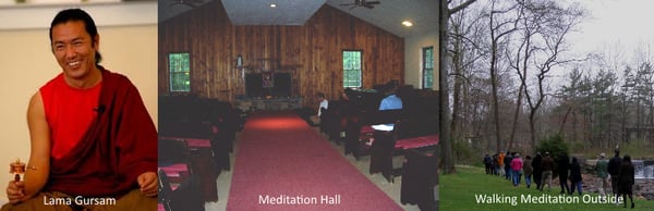 Collage of Meditation Space and activities