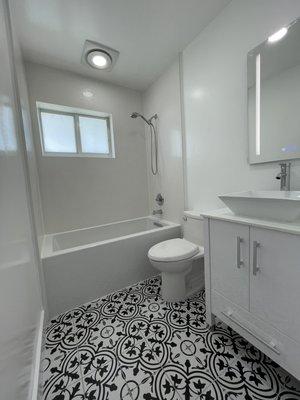 Bathroom Renovation - Quartz walls