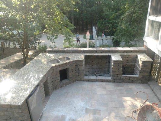 Gorgeous outdoor kitchen with custom stone work