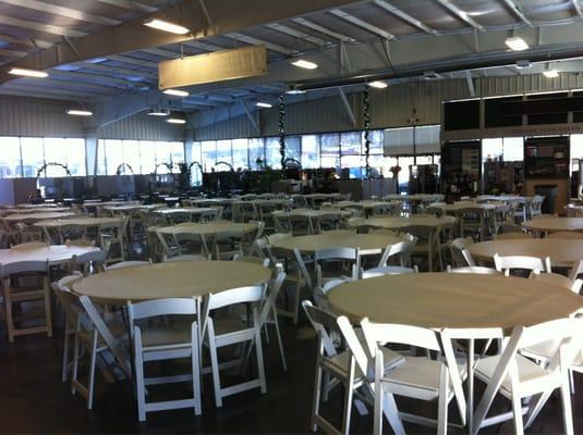 These are the high quality tables and chairs Destination delivers to us. They're great with set up as well.