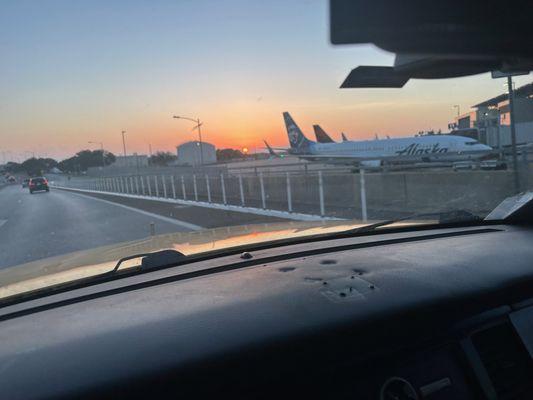 Sunrise at the Austin airport after dropping off passenger