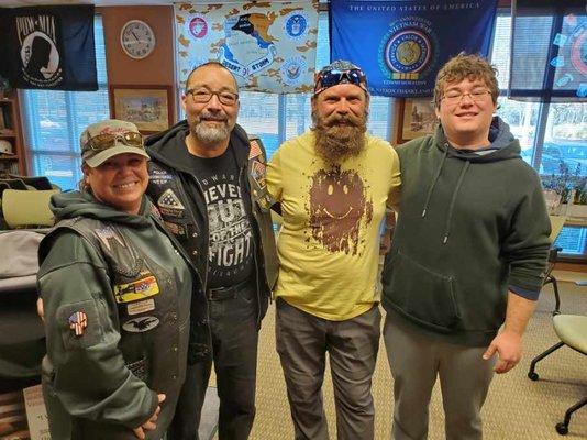 Army SSG Van Booth with my family just before completing his 3000 mile walk.