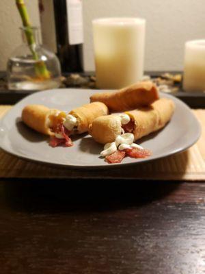 CREAM CHEESE AND BACON TEQUEÑOS