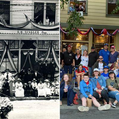 Then and now torchlight parade