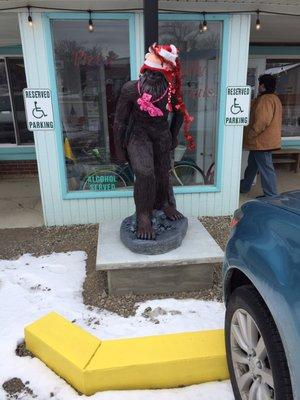 Front of the restaurant. They like Bigfoot here.