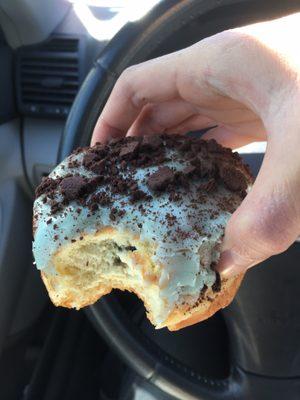 Mint brownie donut