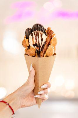 Cookies and Cream Bubble Waffle