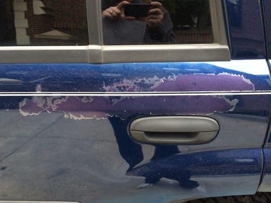 Bad paint job peeled after blonde brothers painted my truck