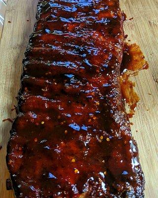 Smoked Ribs w/ Shirley Q's Homemade BBQ Sauce