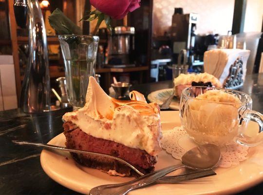 Raspberry key lime pie and hibiscus key lime pie... just LOOK at that beautiful merengue.... YUM