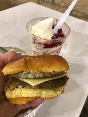 Double Cheeseburger & Very Berry Delight! Yummy!