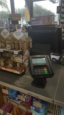 7-Eleven at S. Orange & E. Landstreet. Interior counter