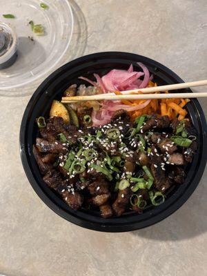 Pork belly rice bowl