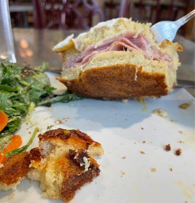 Waaay over baked bread of the Croque Madame