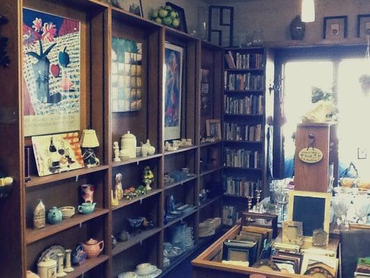 A view of the giftshop. Tons of books and other household knickknacks.