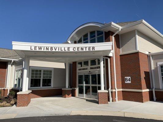 The front entrance of the senior center