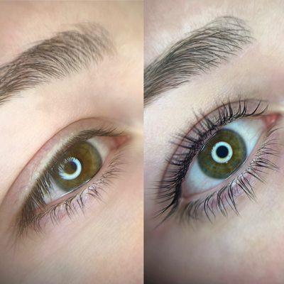 Before & after : Lash lift and tint