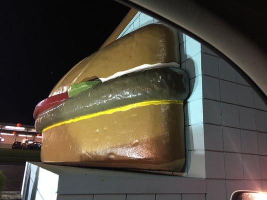 Massive Burger on the Building (probably not a good idea to bite it)