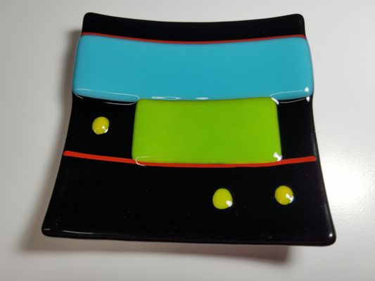 Delicious Glass Fusing Studio - Fused Glass Art 4" x 4"