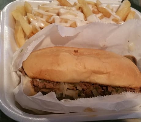 Philly cheese steak and ranch fries.