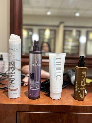 The products used to style my hair