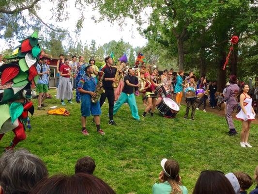 The quirky Stanford University band playing at the Bing fair. A lot of fun for families and open to the public!